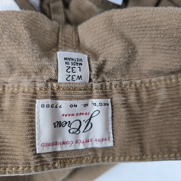 J Crew Pants Men 32x32 Beige Tan Corduroy 484 Slim Casual Normcore Minimal Basic - Picture 9 of 12